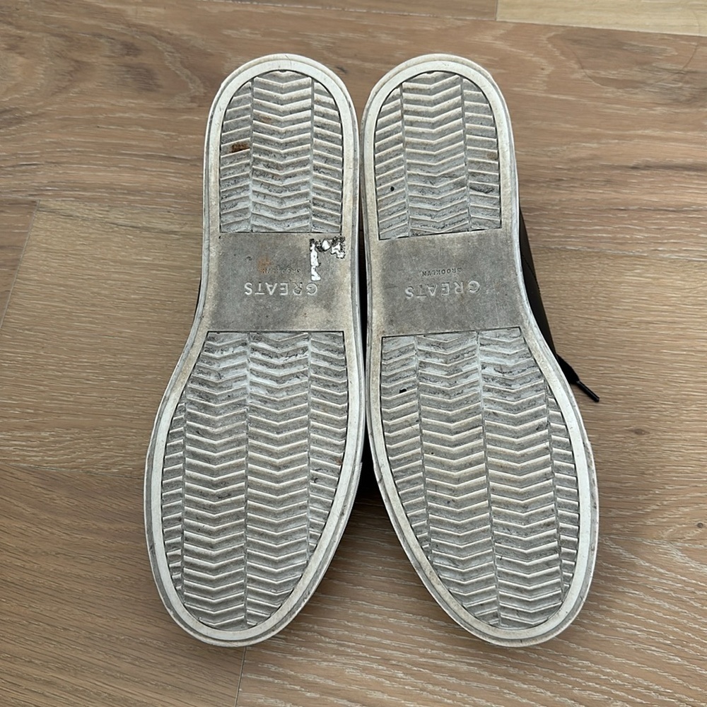GREATS Men’s Royal Sneaker Black White Italian Leather Casual Shoes Size 11 - Picture 7 of 8